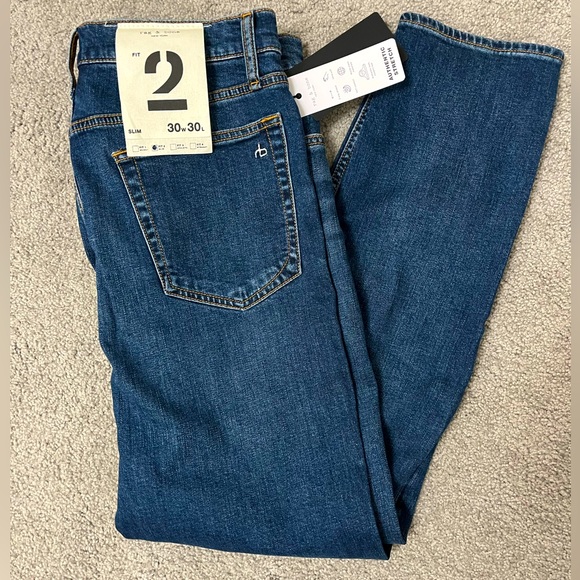 Rag & Bone Men’s Fit 2 Slim Authentic Stretch 30x30 Medium Blue Tripp - Picture 2 of 13